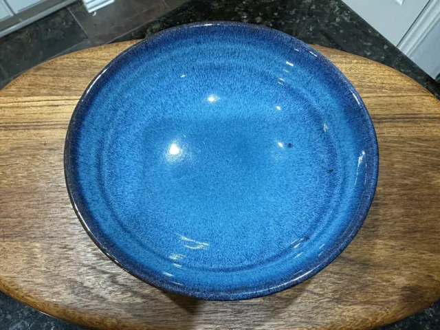 Harding Black Pottery Bowl Signed 1990 6” Diameter Turquoise and Blue No Chips!