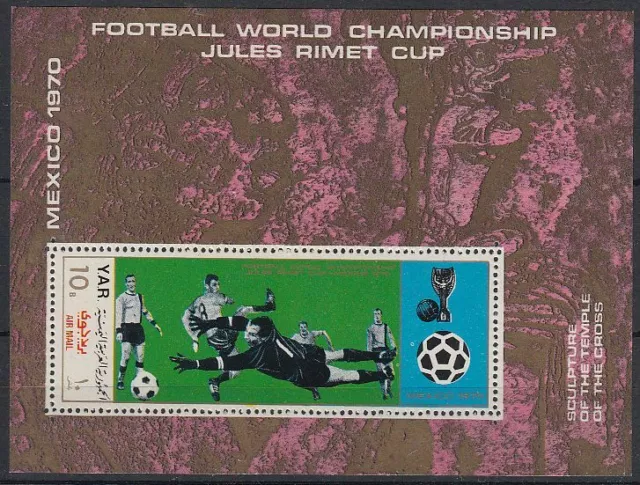 Yémen 1970 ** Bl.133 football football football football football Coupe du monde sport compétition jeu