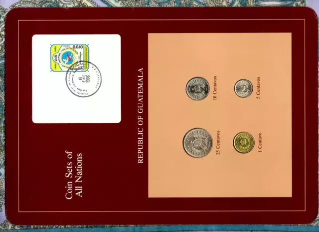 Coin Sets of All Nations Guatemala UNC 1987-1989 25 Centavos 1988