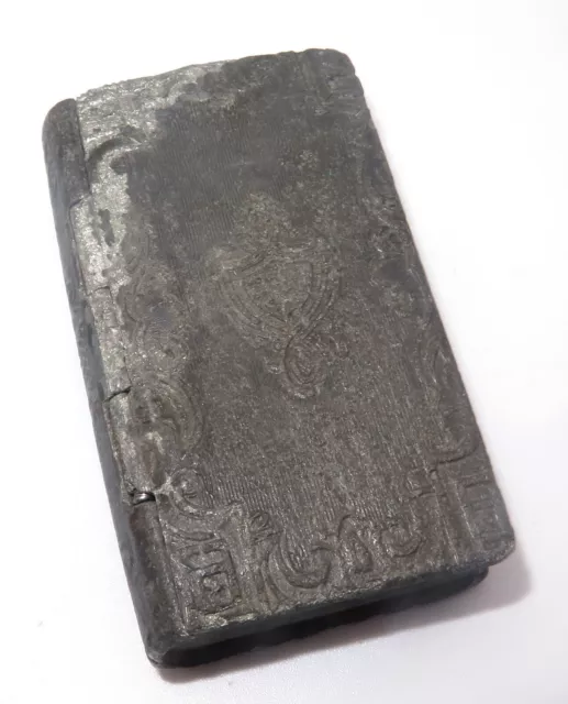 Vintage Antique Brass Silver Metal Figural Book Match Safe Vesta Case Box 36.49g