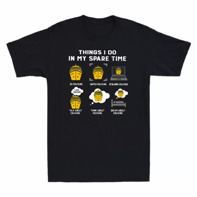 T-shirt da uomo Cruising Do My nera in cotone Time Go orologio cose di ricambio crociera I