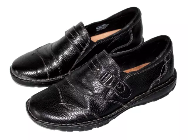 Earth Origins by Earth "Clinton" Black Leather Slip-On Flats Women's Size 9M