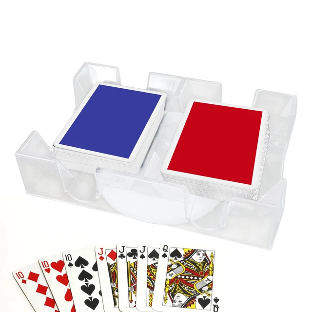 2 Deck Poker Card Box Playing Card Stand W/ Rotating Tray Party Board Game Prop