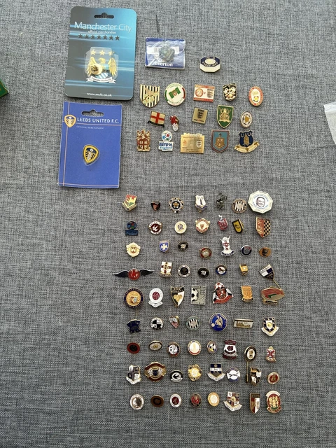 UK ENGLAND FOOTBALL BADGES PINS COLLECTION JOB LOT x 83