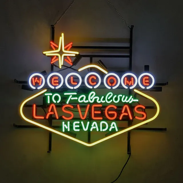 New Welcome to Fabulous Las Vegas Neon Sign Light Room Decor Nightlight 24"x20"
