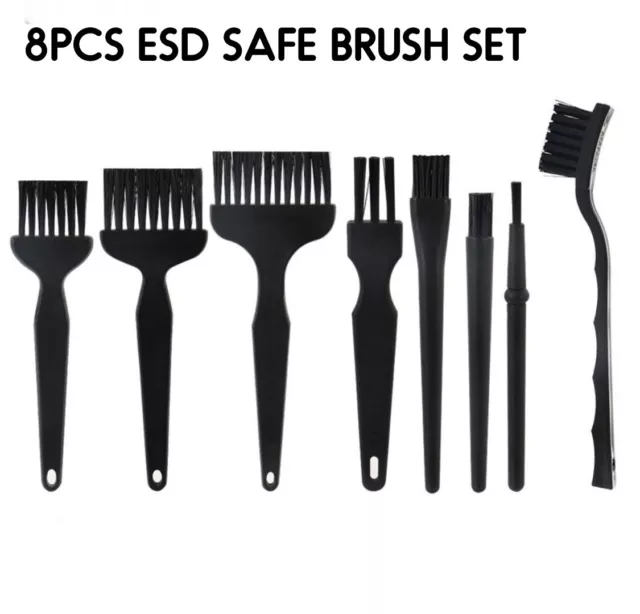 8 pièces ensemble de brosses de nettoyage antistatiques ESD SMD pour réparation électronique soudage de circuits imprimés