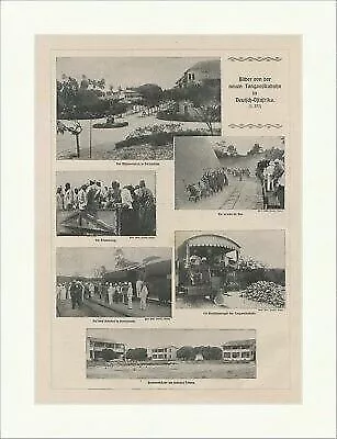 Bilder von der Tanganjikabahn in Deutsch Ostafrika Daressalam Druck ED 376