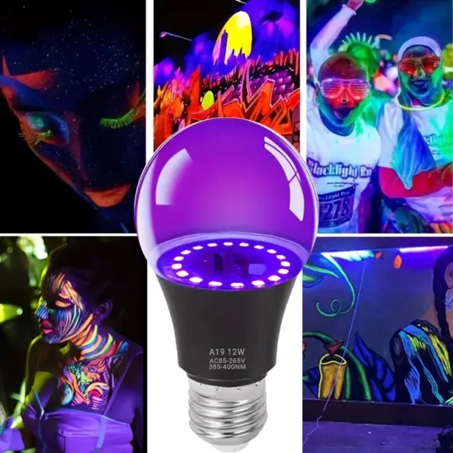 12W LED UV Ultraviolet Lumière Noire GLS Ampoule Es E27 Vis , Disco, Fête Lampe