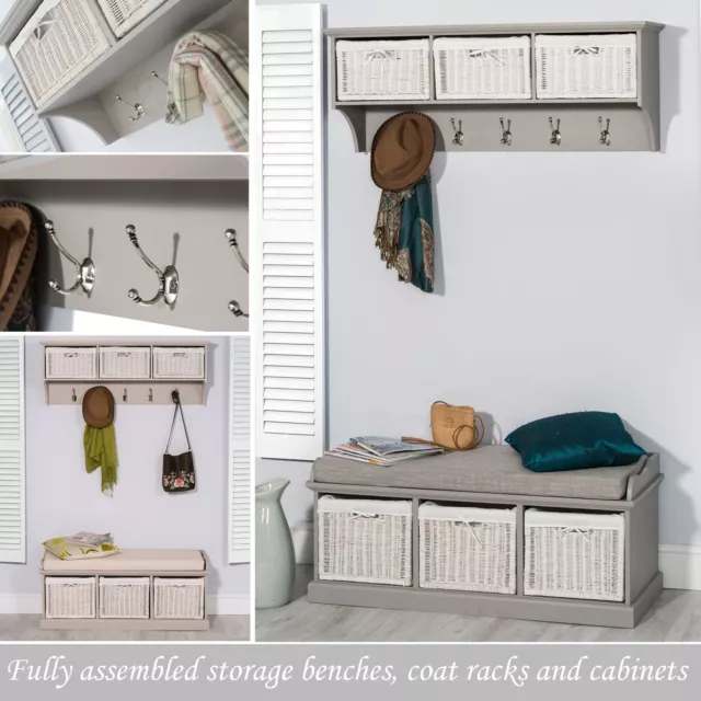 STORAGE BENCH HANGING Shelf Hallway Set Entryway Shoe Storage