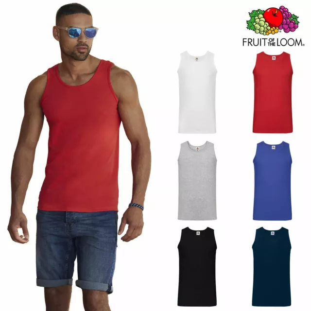 Canottiera Da Uomo In Cotone Fruit Of The Loom T Shirt Senza Maniche Canotta