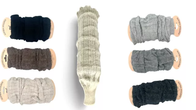 1 - 2 Paar Damen Wolle Stulpen Beinstulpe mit Alpaka  Grobstrick Farbauswahl