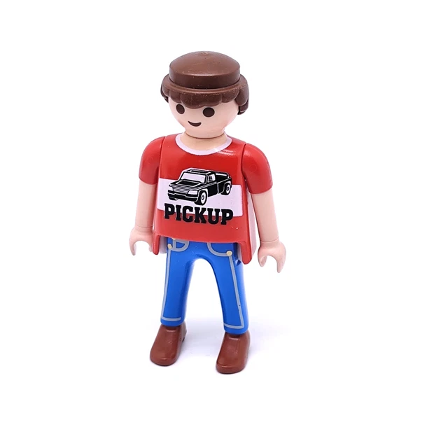 Personnage Playmobil Homme T-shirt Jaune Rayé Rouge Jean - Maison De Vacances 3230