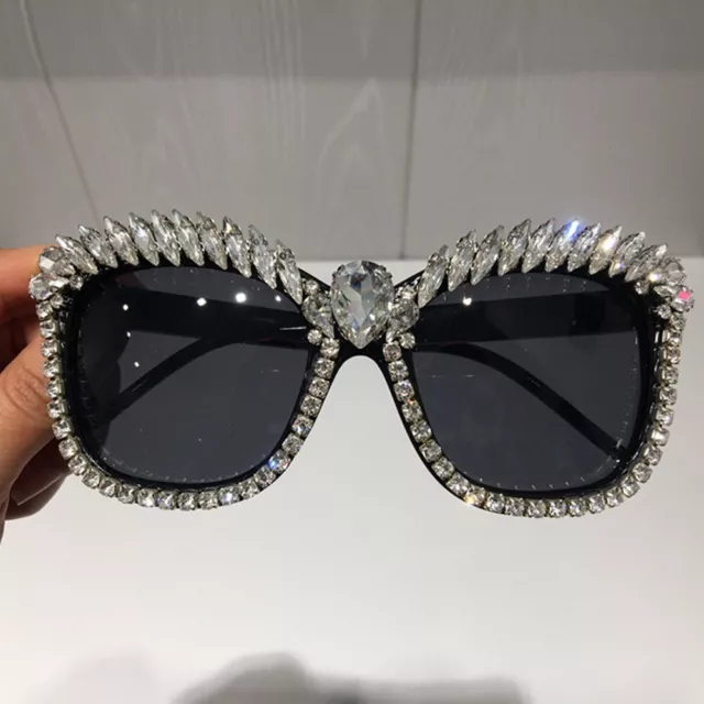 Luxury Oversized Crystal Rhinestone Sunglasses Women Fashion Shades Party Gift