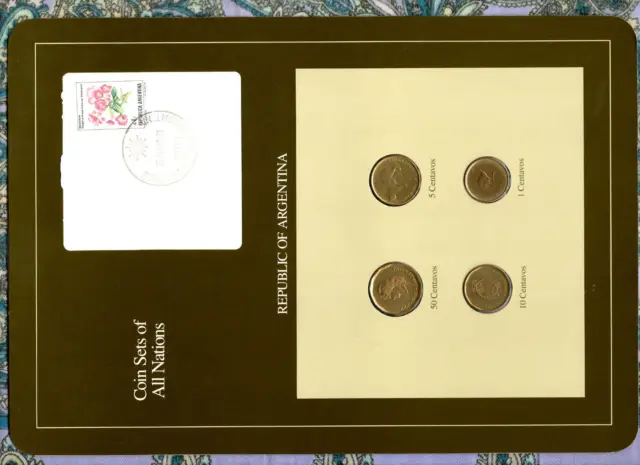 Coin Sets of All Nations Argentina  50, 10, 5, 1 Centavos 1987 UNC