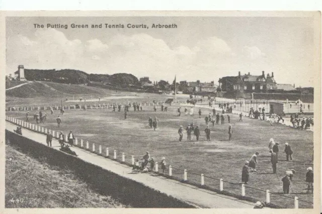 Scotland Postcard - The Putting Green and Tennis Courts - Arbroath - Ref 8310A