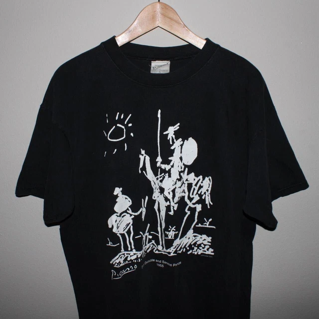 Rare Vintage 1995 Pablo Picasso Don Quixote and Sancho Panza Art Shirt Large Rare Vintage 1995 Pablo Picasso Don Quixote and Sancho Panza Art Shirt Large