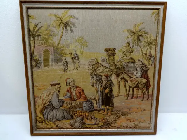 Vintage Mittlere Ost Arabische Traders Szenerie Wandbehang 53.3cm X 53.3cm