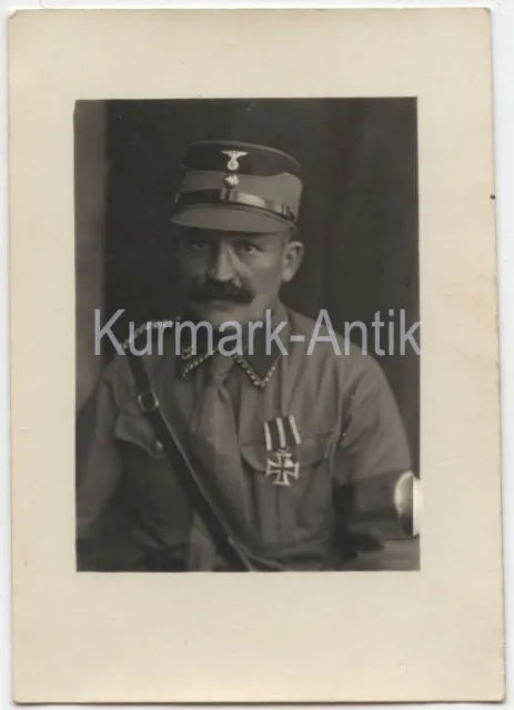 Q267 Foto Wehrmacht Studio Portrait Partei Soldat Orden Ek2 1914 selten !