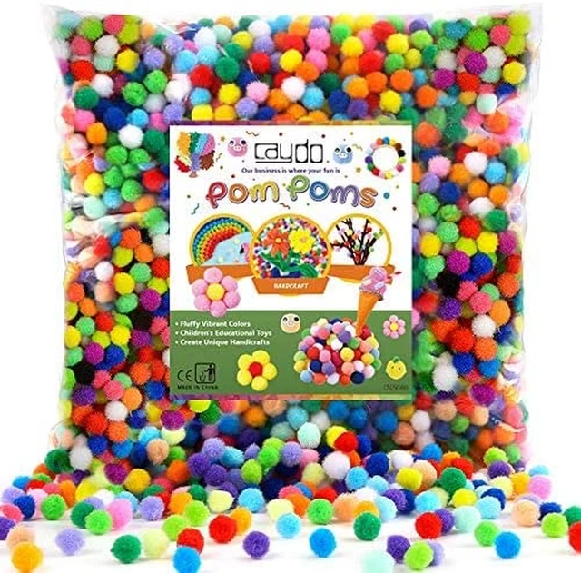 1000 Pompons élastiques 6mm Multicolores - Pour Bricolage Créatif, Décoration Fête, Activités Manuelles Enfants
