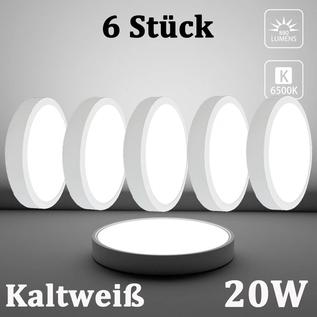 6x 20W LED Deckenleuchte Panel Deckenlampe Wohnzimmer Schlafzimmer Rund Lampe