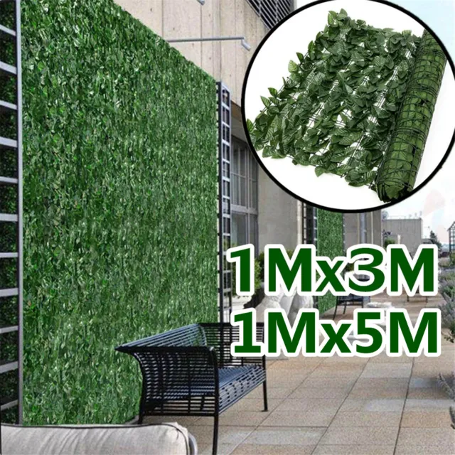 5M Artificial Faux Ivy Leaf Privacy Fence Screen Garden Outdoor Wall Decor Hedge