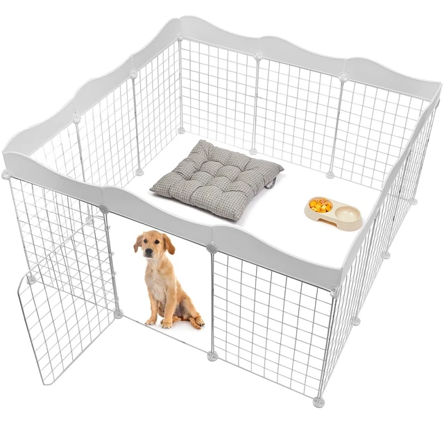 Small Dog Playpen Indoor Pet Pen Metal Wire Puppy Fence Exercise Pen Foldable...