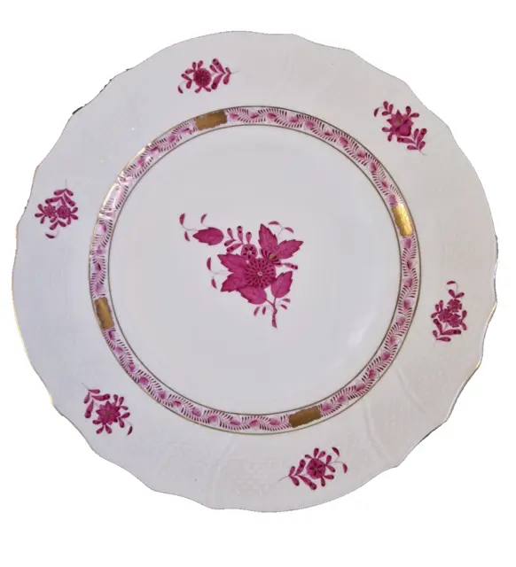 Herend Apponyi purpur Porzellan großer Speise Teller ca. 26 cm  handbemalt