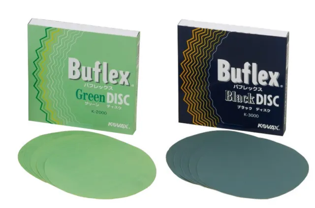 Kovax Buflex disc Black K-3000 Green K-2000 50discs waterproof sandpaper 150dia.