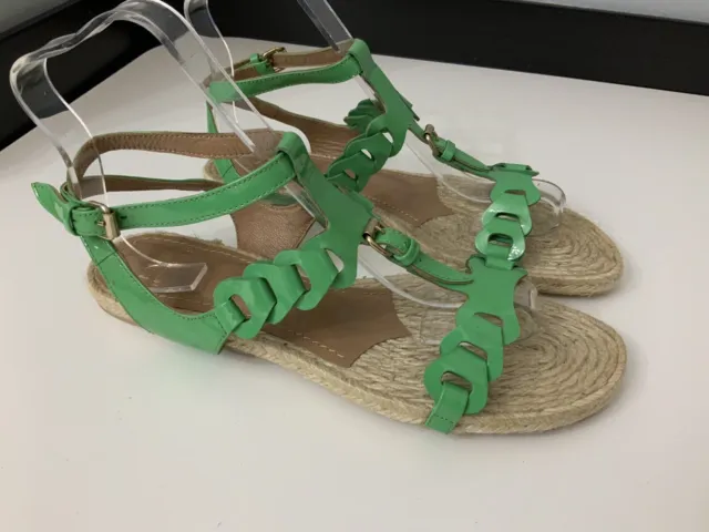 Moschino Cheap & Chic NEW Green Leather sandal Shoes Size 38 Uk 5 Bnwob