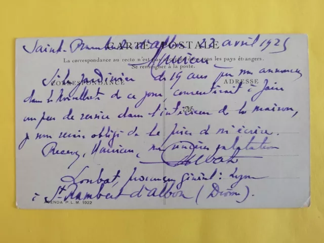 CPA PERSONNALITÉ Autographe Écrite par William LOUBAT Procureur Général à LYON