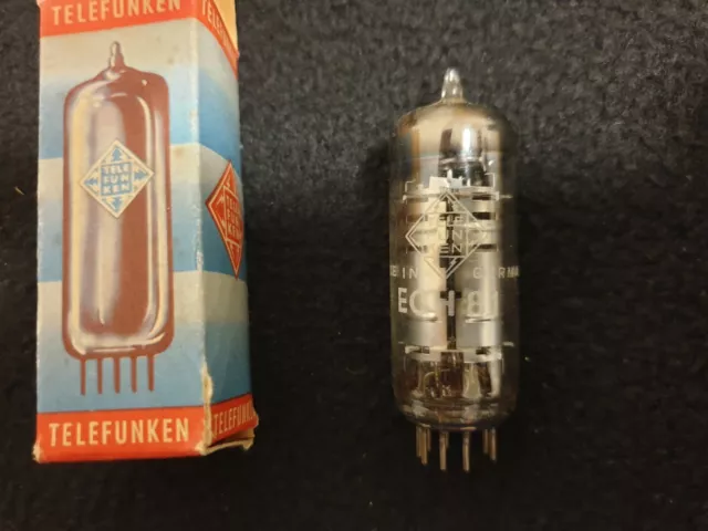 1 ECH 81 Röhre von Telefunken ECC / 1x ECH81 Röhrenradio Tube