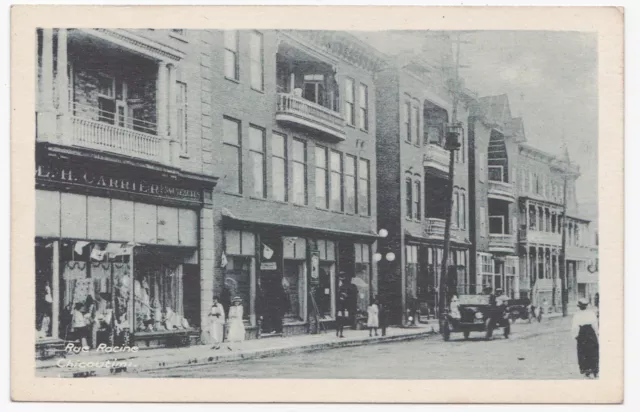 Old  Postcard Of Rue Racine  Chicoutimi  Quebec Canada  Street View