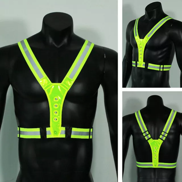 New Adjustable LED Cycling Vest High Visibility Outdoor Reflective Safety Ve G❤D