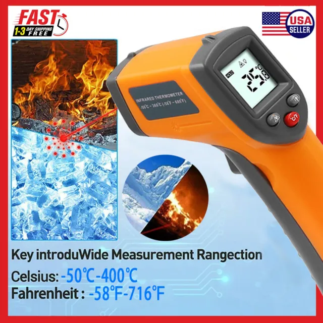 1/2/3PC Digital Infrared Thermometer Temperature Gun Laser IR Cooking -58℉-712°F