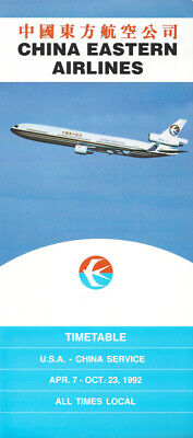 China Eastern Airlines US timetable 4/7/92 [1062] Buy 4+ save 25%