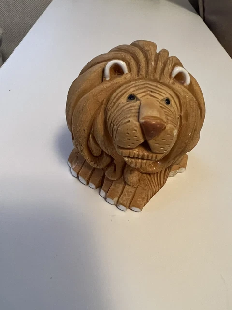Vintage Artesania Rinconada Lion Pottery Ceramic Figurine Uruguay