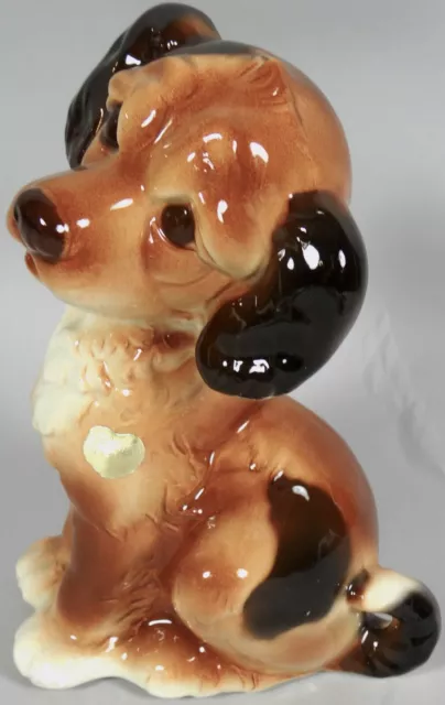 Vtg Royal Copley Dog Puppy Figurine Large Beagle Hound Brown Black Spots 9 in