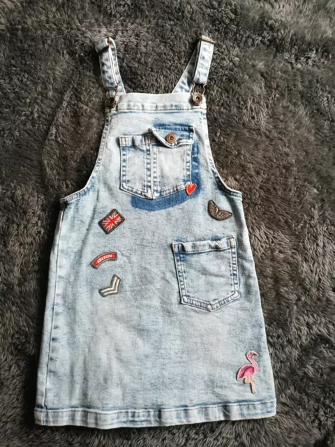 Abito da bambina Next Denim Pinafore taglia 5 anni in perfette condizioni