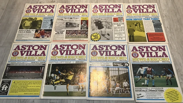 ASTON VILLA PROGRAMMES x 8 from season 1979/1980 £8.00 PicClick UK