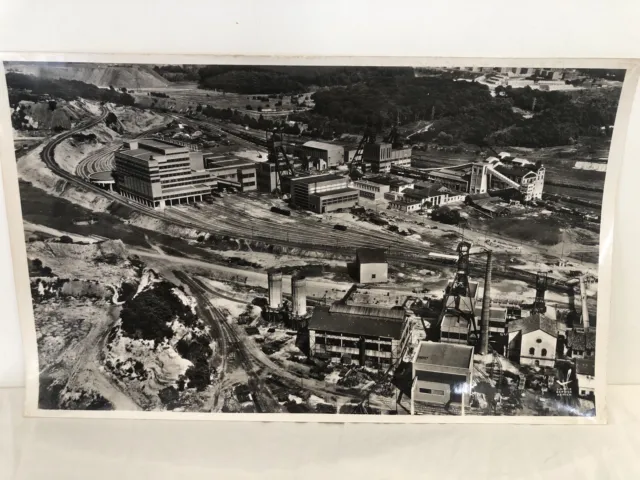 Ancienne photo aérienne LAPIE d'école 45x27cm n72 LE BASSIN HOUILLER DE LORRAINE