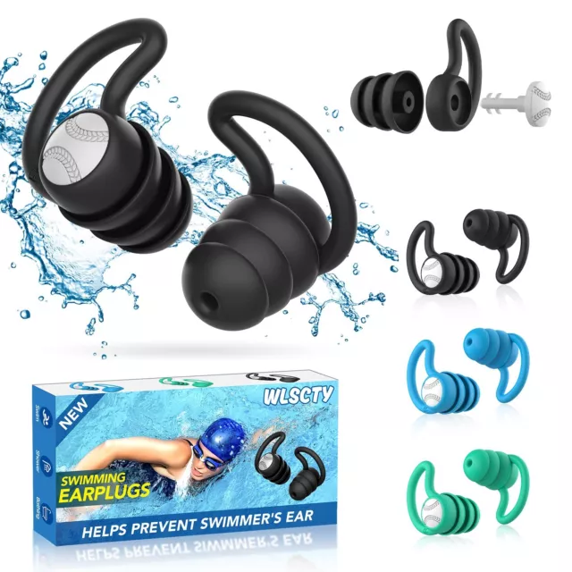 Lot de 5 paires de bouchons d'oreille en silicone souples et confortables  pour le sommeil et la natation