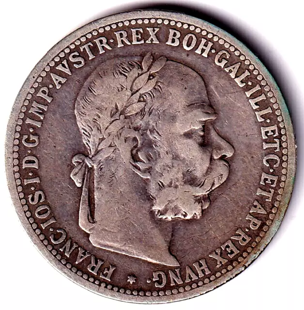 AV-VD Österreich 1899 1 Krone Corona Franz Joseph I. 835er Silber  CD1-3