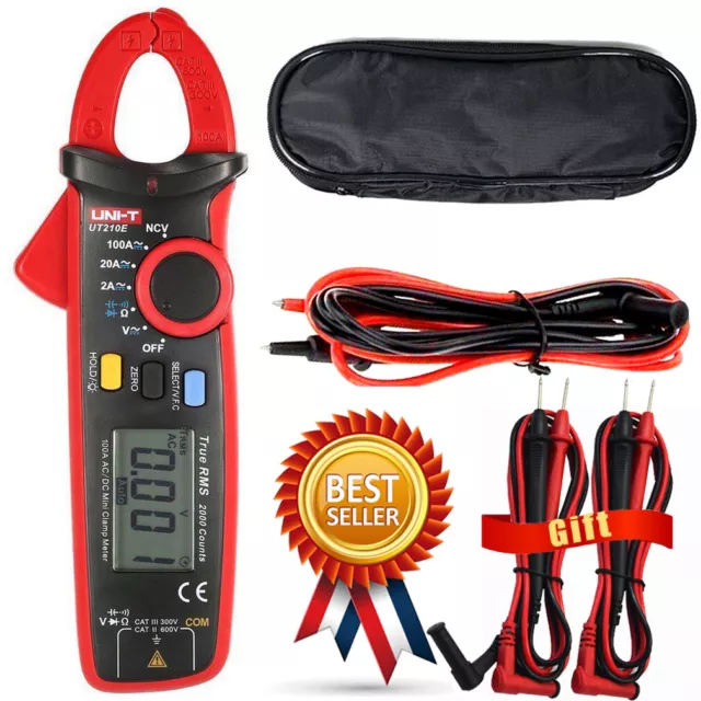 UNI-T UT210E Digital Clamp Meter Multimeter Handheld RMS AC/DC Mini Resistanc