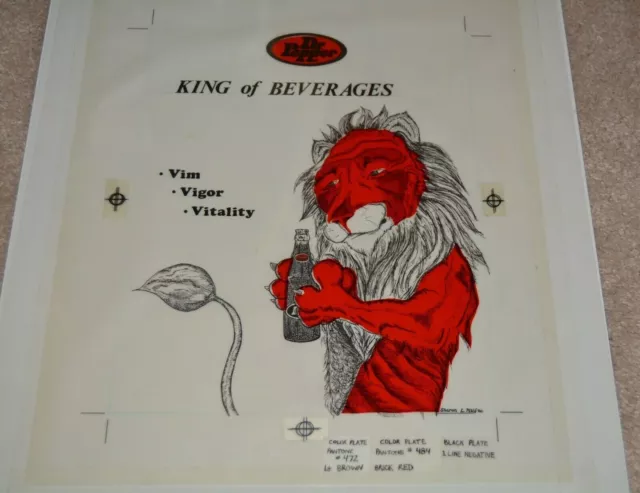 Dr. Pepper original Art King of Beverages 1980 board artwork Sharon May Vintage 2