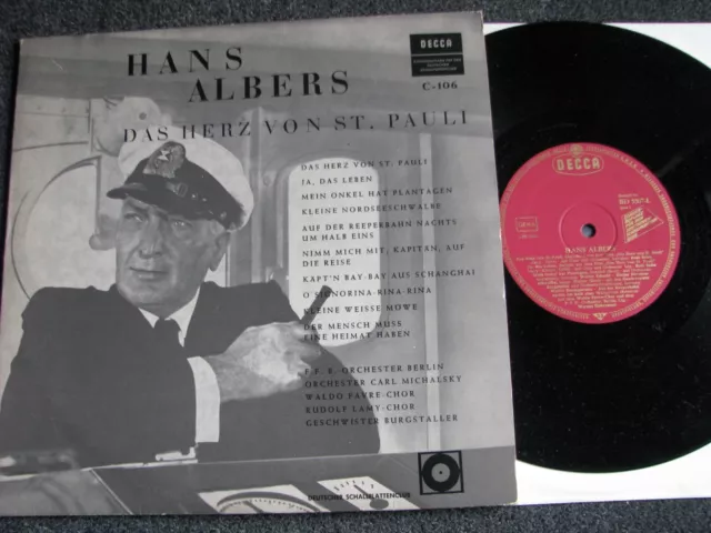 Hans Albers-Das Herz von St. Pauli 10 inch LP-1961 Germany-DECCA-C 106-MINT(-)