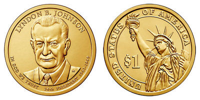 2015 P Lyndon B. Johnson Presidential Dollars Coins from U.S. Mint Rolls Money