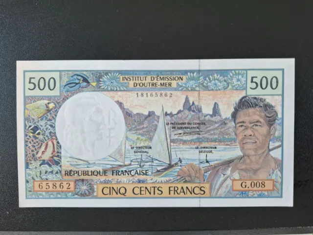 French Pacific Territories 500 Franc Banknote in Choice uncirculated condition.