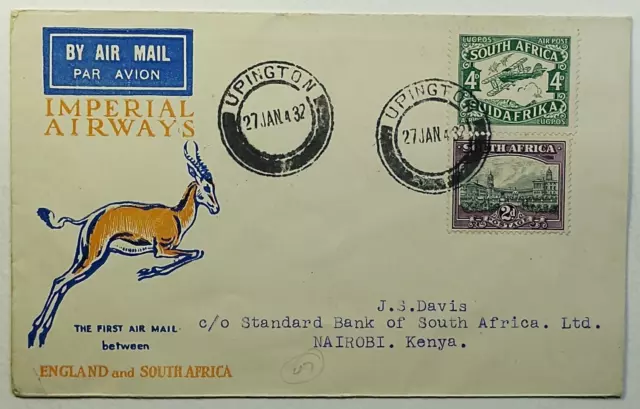 1932 South Africa First Flight Imperial Airways Johannesburg to Liverpool