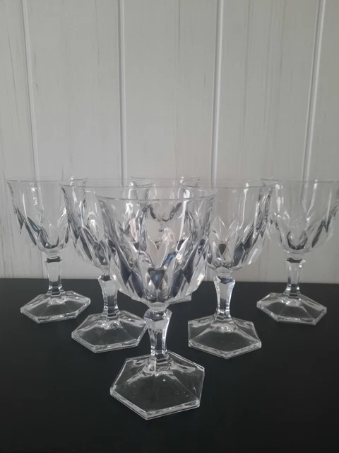 6 verres à eau en cristal d'Arques modèle Chaumont H 15.6 cm