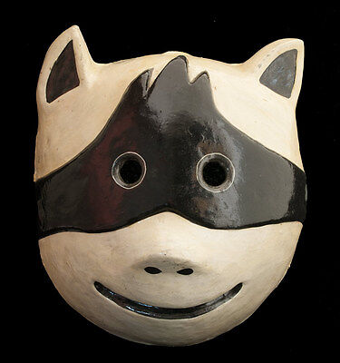 Masque Tribal Himalaya De Rituel Nepalais-Papier Mache Polychrome-Panda-1528